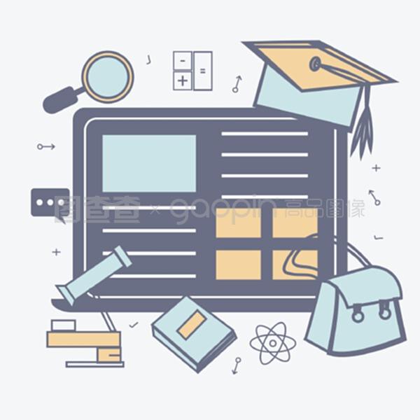 平面式教育信息元素。