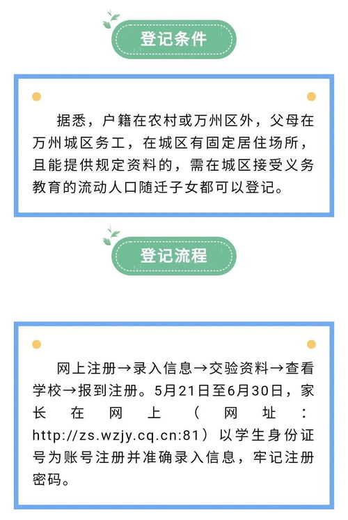 萬州流動人口隨遷子女義務(wù)教育信息開始登記 附18所學(xué)校名單